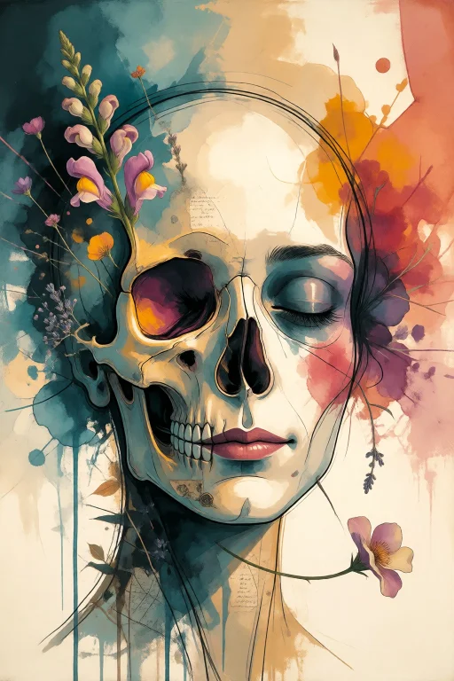 Strangedaal. A Neo-abstract Composition Where A Human Skull...