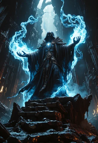 Cinematic Film Still Create A Powerful Fantasy Scene Featuri... — FLUX AI Prompt: cinematic film still Create a powerful fantasy scene featuring an ancient sorcer...