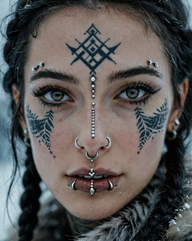 Breathtaking Cinematic Film Still Person With Extensive Pier... — SDXL AI Prompt: breathtaking cinematic film still Person with extensive piercings and tattoos, b...