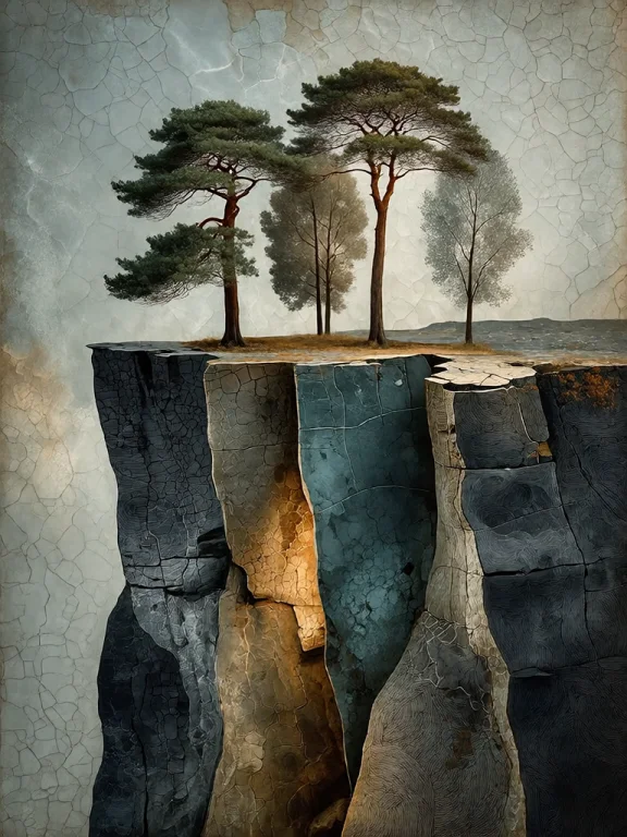 Bradhamel Art Style. A Serene, Minimalist Landscape Painting...