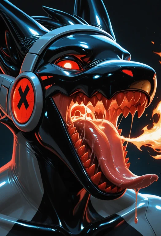 Portrait, Headshot,loraprotogen-ilustrious0.8 Protogen,male,...
