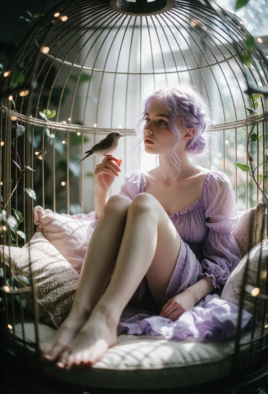 A Whimsical, Softly Lit Shot Captures A Young, Beautiful Wom...