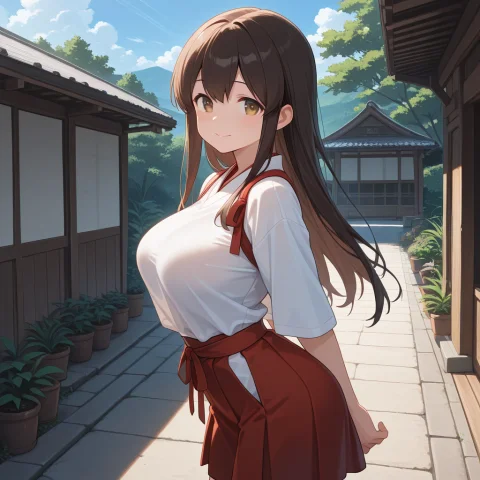 Lorailtentedshirt0.8,tentedshirt,1girl,solo,arms Behind Back... — Stable Diffusion AI Prompt: ,tented_shirt,1girl,solo,arms behind back,arched back,closed smile,looking at vi...