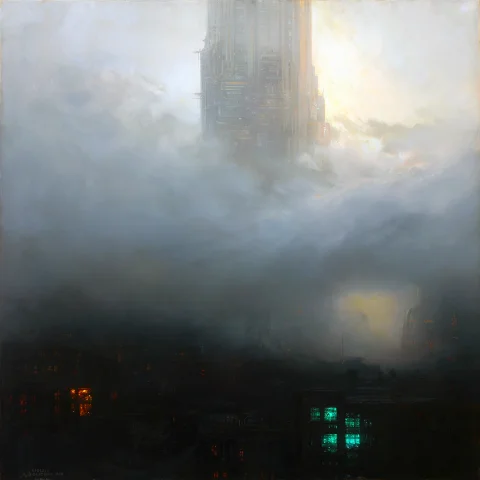R1536f2daivaz Wide Oil Painting, Aivazovsky Aesthetic, A Mas... — Stable Diffusion AI Prompt: r1536f2daivaz wide oil painting, Aivazovsky aesthetic, a massive cyberpunk tower...
