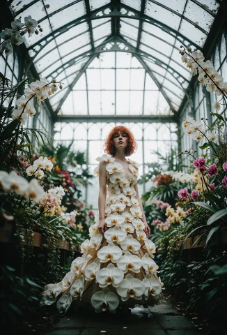 A Lush, Avant-garde Botanical Fashion Shot In The Bold Style... — Stable Diffusion AI Prompt: A lush, avant-garde botanical fashion shot in the bold style of Nick Knight capt...