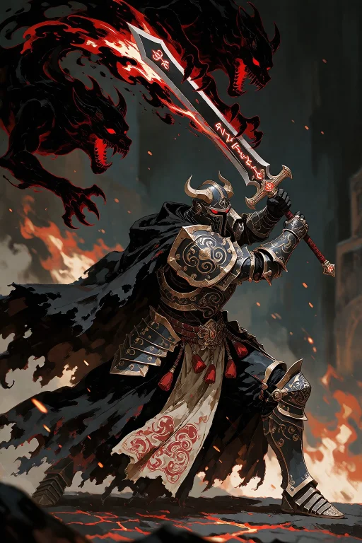 Digital Painting, Dramatic Action Cinematic Of A Death Knigh...