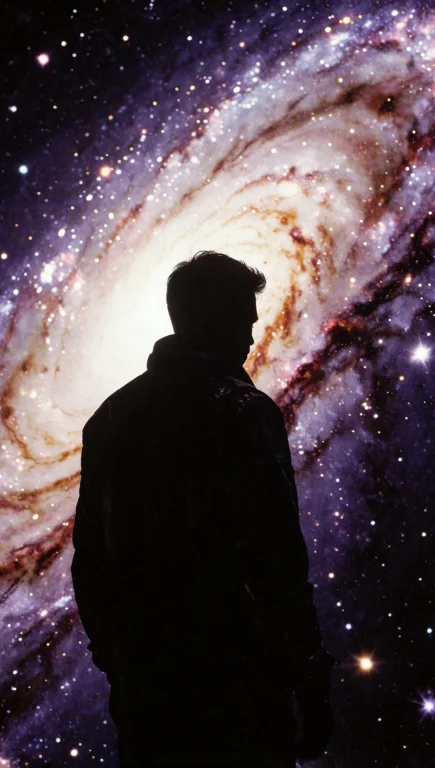 150. Abstract Spacefarer Silhouette, Gazing Into Cosmic Void...