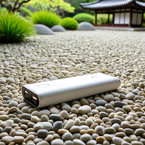 Loratech3zengravelv10.80, Techzengravel, A Portable Power Ba... — SDXL AI Prompt: , techzengravel, a portable power bank on carefully raked zen garden gravel, sof...