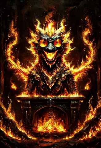 Coat Of Arms Featuring A Dragon Head Wearing Sunglasses, Pos... — SDXL AI Prompt: coat of arms featuring a dragon head wearing sunglasses, positioned above a roar...