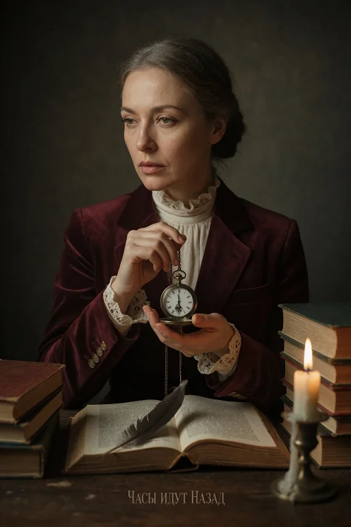 Dark Academic Realism, Three-quarter Library Portrait Of A 4...
