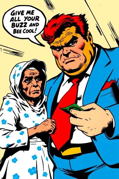 A Fat Old Classic Comicbook Supervillain With Orange Hair An...