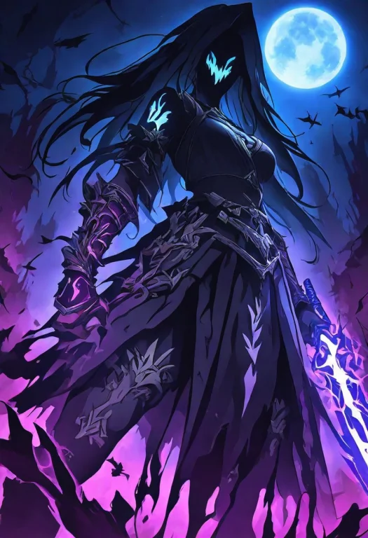 A Mysterious Warrior Stands In Silhouette Against A Large, G...