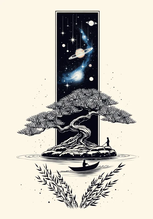 Masterpiece,minimalist Black And White Ink Illustration,deta...