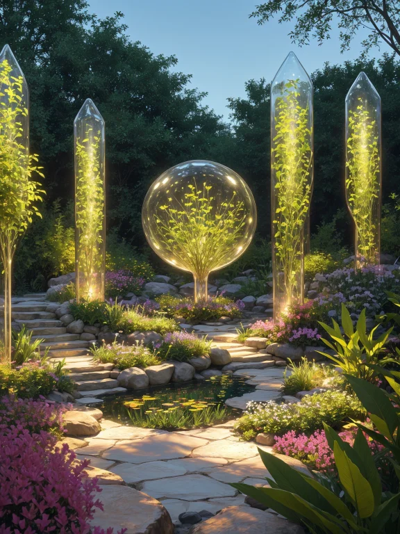 A Garden Where All The Plants Are Made Of Various Types Of C...