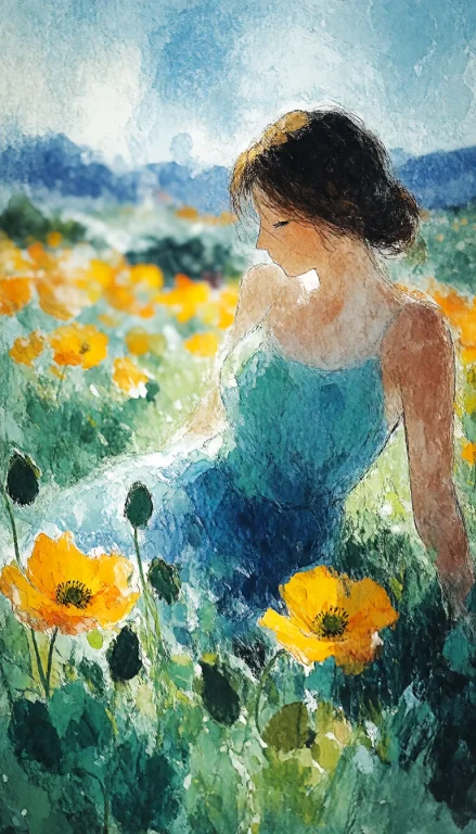 A Digital Painting In A Contemporary Impressionism Style Fea...