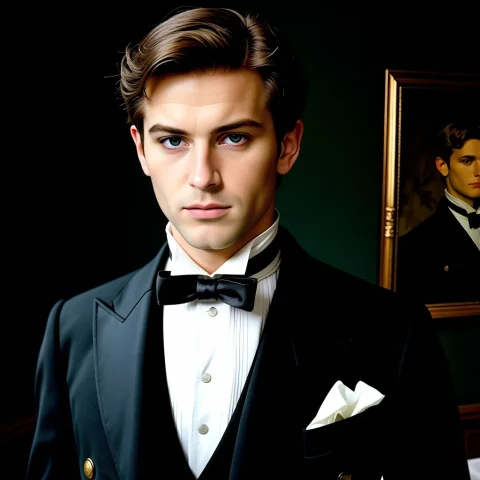 Victorian Male Elegance Art — Stable Diffusion AI Prompt: Male Victorian elegance, looks like a painting