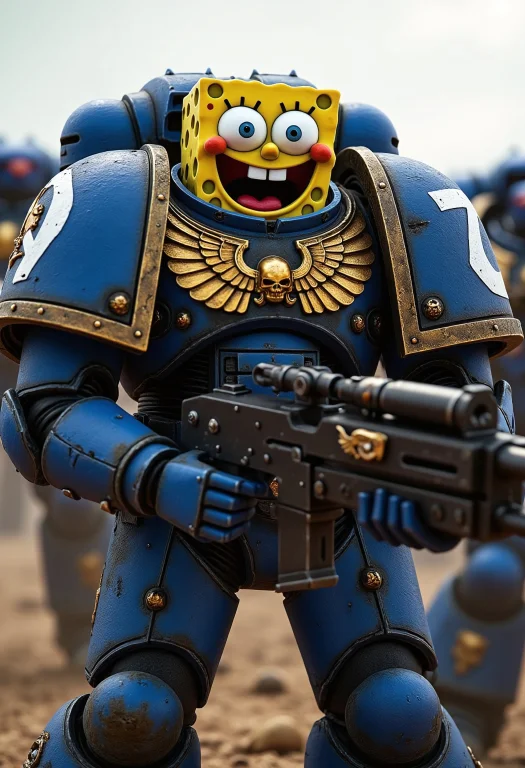 An Ultramarine Torso Clad In Majestic, Battle-scarred Blue P...