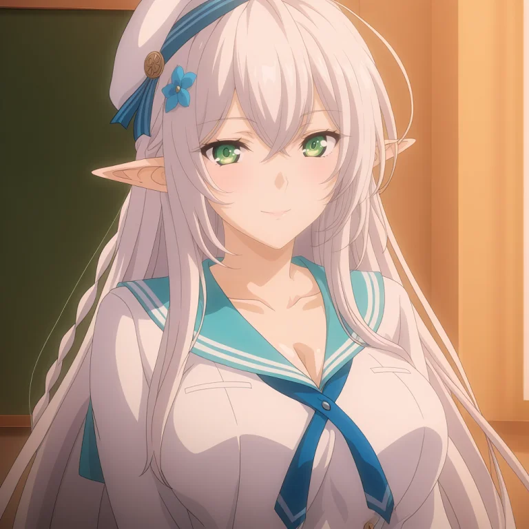 Kuon-aoe-lovexholic, 1girl, Solo, Pointy Ears, Green Eyes, L...