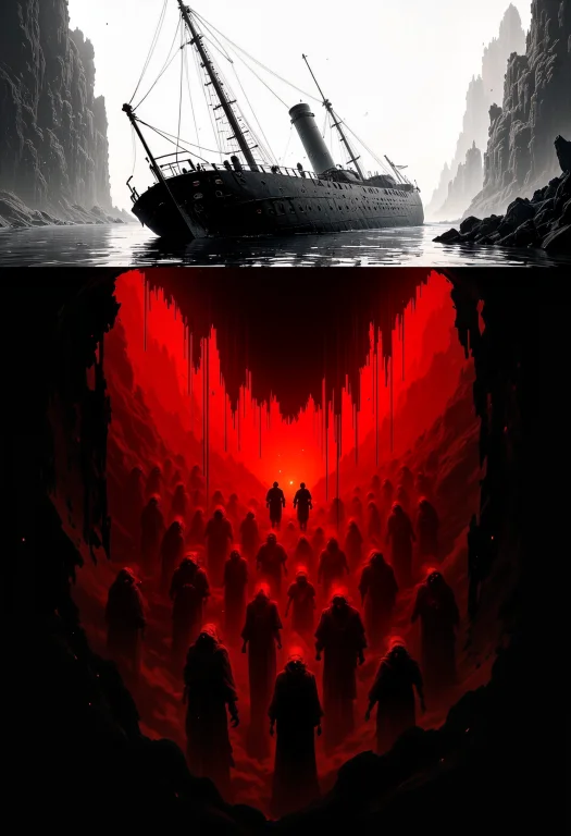 A Dark And Sinister Underwater Scene Depicts A Descent Into...