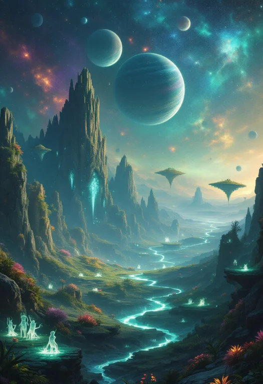 A Breathtaking Alien Landscape, On A Distant Planet, Featuri...