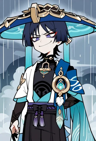 Illustration, 1boy, Scaramouche, Wanderer Genshin Impact, Ge... — SDXL AI Prompt: (illustration, 1boy, scaramouche, wanderer \(genshin impact\), genshin impact, s...