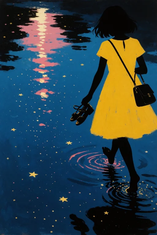 A Painting Made In An Expressive Manner. The Golden Stars Se...