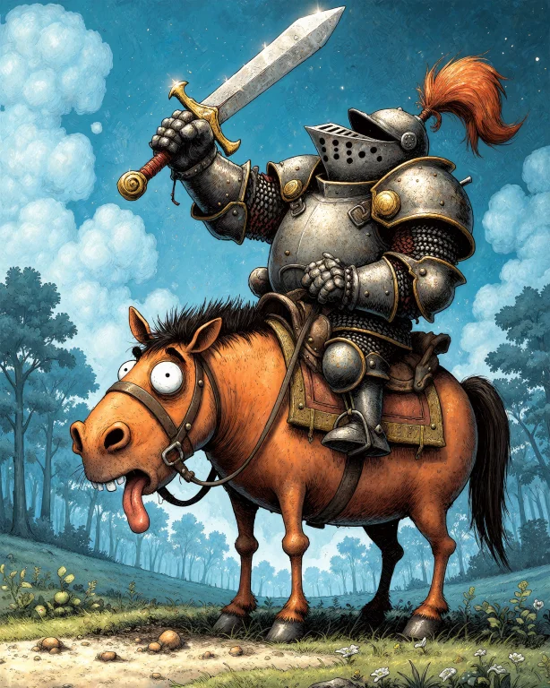 Toondaal, A Knight In Heavy Armor Riding On A Tiny, But Fat...
