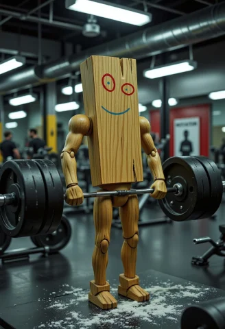 A Photorealistic And Hilariously Absurd Image Of Plank From... — FLUX AI Prompt: a photorealistic and hilariously absurd image of Plank from Ed, Edd n Eddy in a...