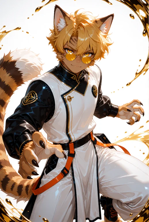 A Cat-person Beastkin With Fluffy, Messy Golden-blonde Hair,...