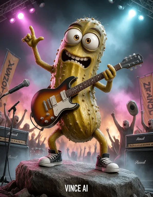 Cornichonator Performing On A Giant Rock Concert Stage, His...