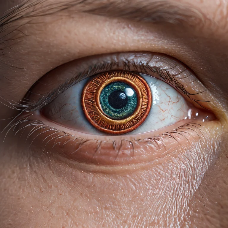 Close-up Of A Human Eye. Embroidered Eye. Ral-embroideredpat...