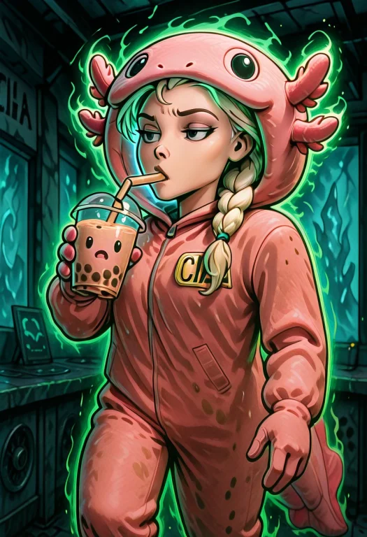 Embeddingillusp0s, F3rn4nd0, Axolotl Costume, 1girl, Solo, E...
