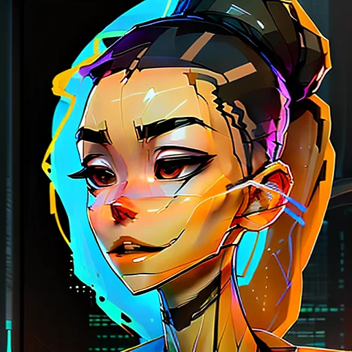 Glitch Art Full Body Portrait Of A Pliant, Delicate, Embarra...