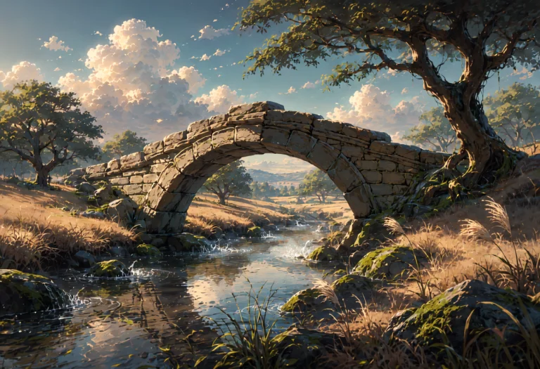 An Idyllic Scene In A Detailed Illustrative Style Captures T...