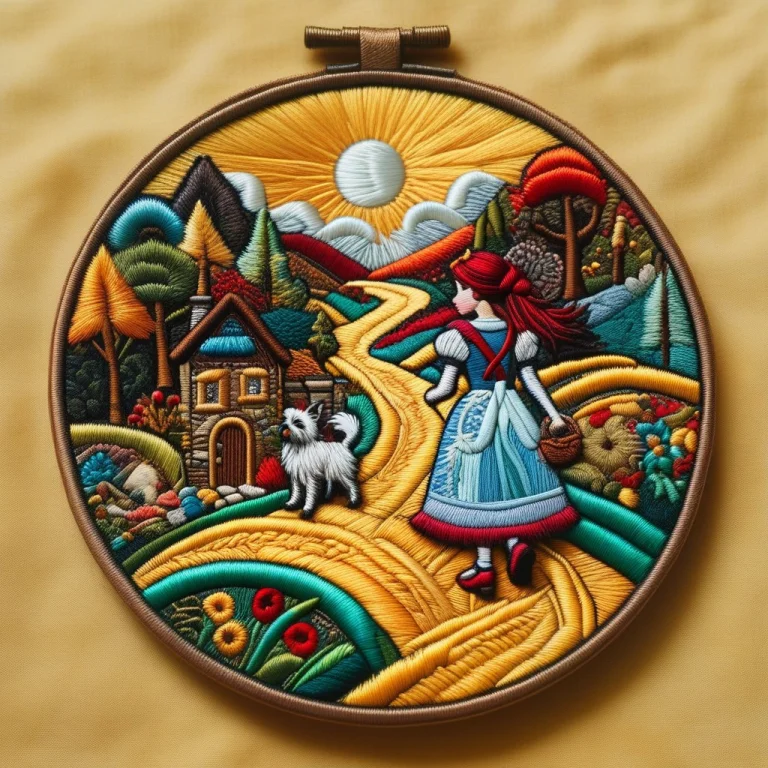 Embroidery Art, A Fairytale Illustration Of Dorothy And Toto...