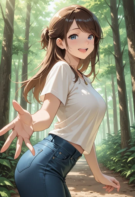 Masterpiece, Best Quality, 1girl, Beautiful Brown Hair, Half...