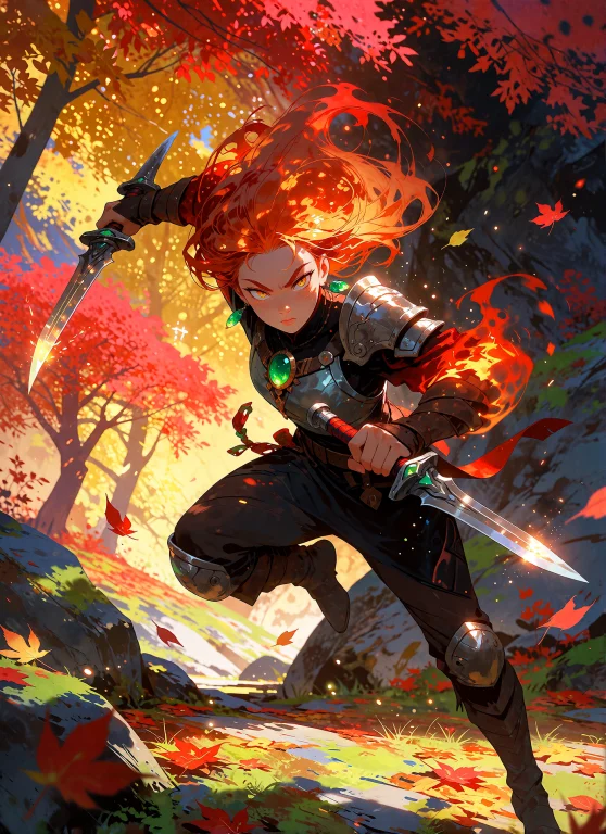 Modenijianime, A Fierce Warrior Woman With Fiery Red Hair Le...