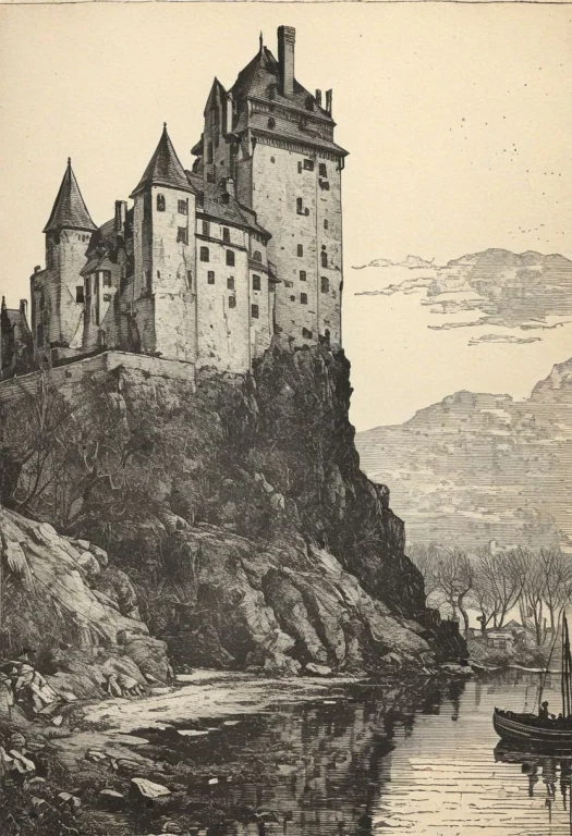 Close-up3 Nosferatu Etching3 Max Screck Bw, Castle In Backgr...