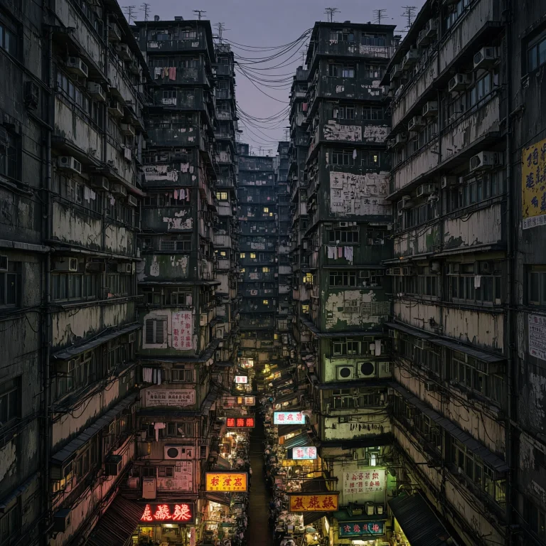 A Massive, Chaotic, Densely Packed Kowloonwalledcity, Extrem...