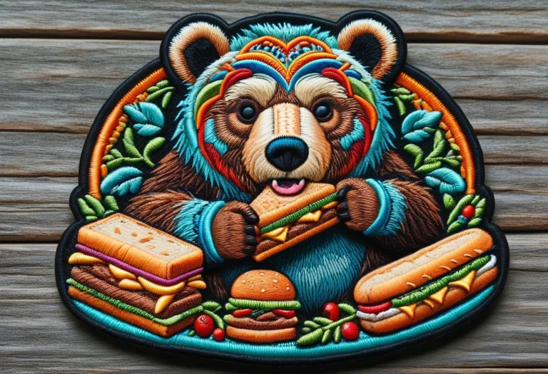 Ral-embroideredpatch Detailed Embroidered Patch Of A Bear Ea...