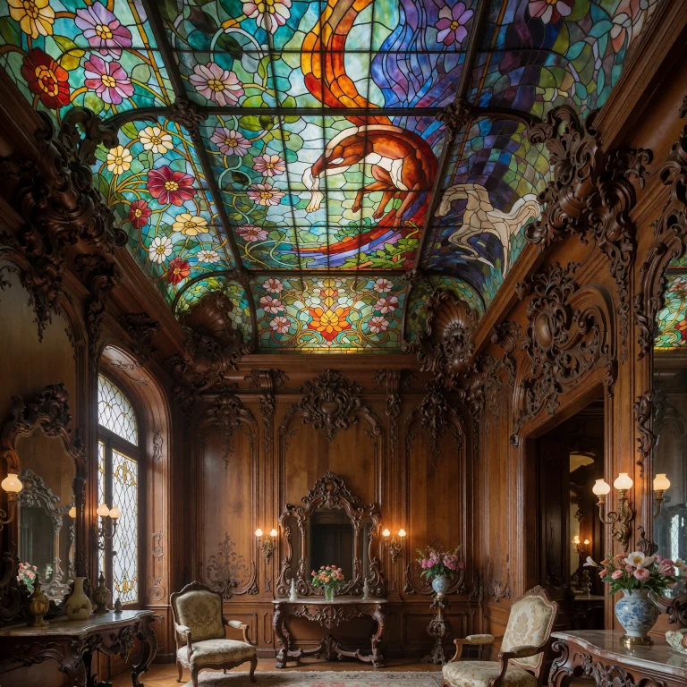 A Lavishly Decorated Interior Of A Late 19th-century Art Nou...