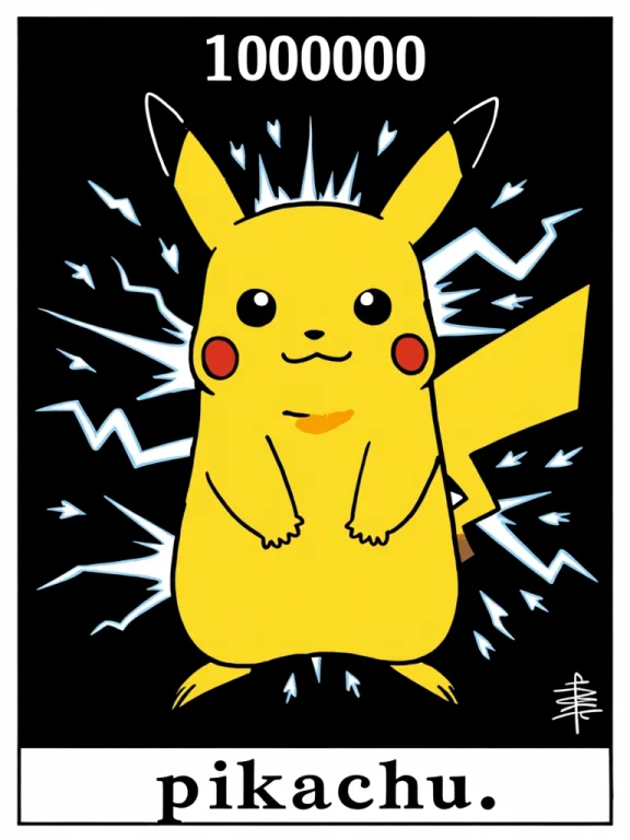 Tarot, Tarot Card, Border, Text 100000 At Top Pikachu At Bot...