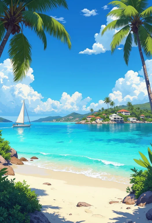 Create A Photorealistic Image From The Beach Towards A Breat...