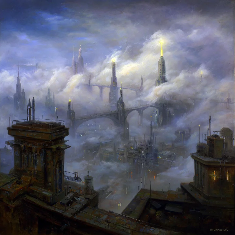 R1536f2daivaz Wide Oil Painting, Aivazovsky Technique, Panor...