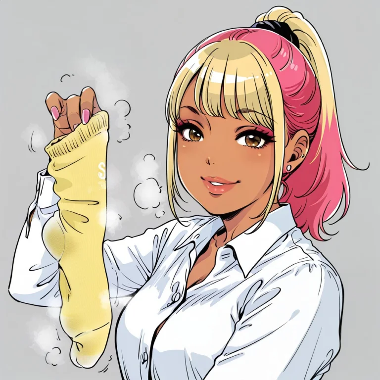 1girl, Th34m4n0j49, , , Gyaru, Blonde Hair, Ponytail, Pink H...