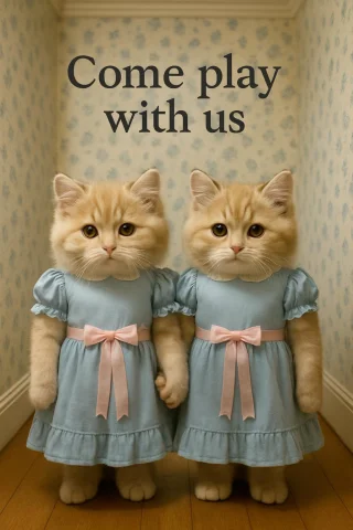 Generate Me A Funny Cute Fluffy Photorealistic Image Of Two... — Stable Diffusion AI Prompt: Generate me a funny cute fluffy photorealistic image of two twin cats in blue dr...