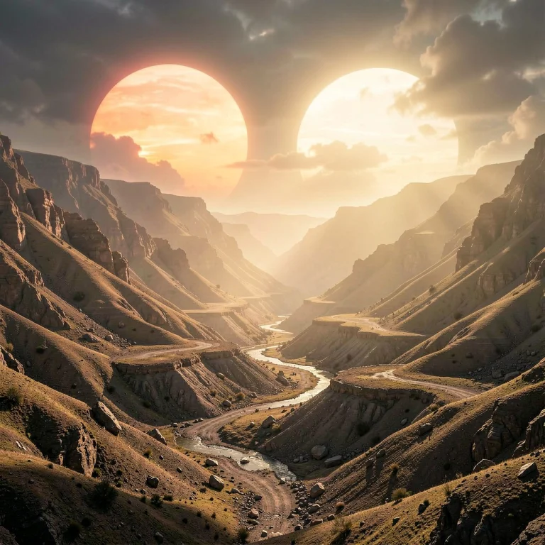 A Terraformed Valley Under Twin Rising Suns, Alla Prima, Hig...