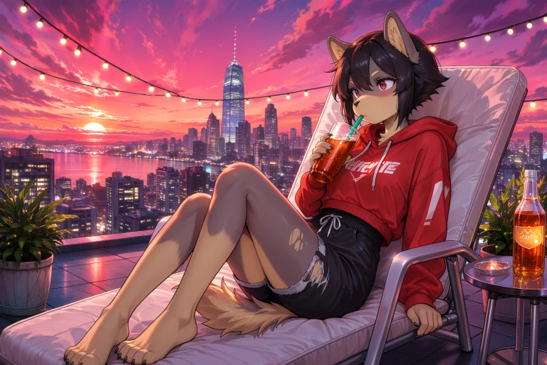 Masterpiece, Very Aesthetic, 1girl, Furry, Outdoor, Casual D...