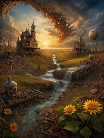Digital Art In The Style Of Epic Surreal, Abstract, Bizarre,... — SDXL AI Prompt: digital art in the style of epic Surreal, abstract, bizarre, An image of a scene...