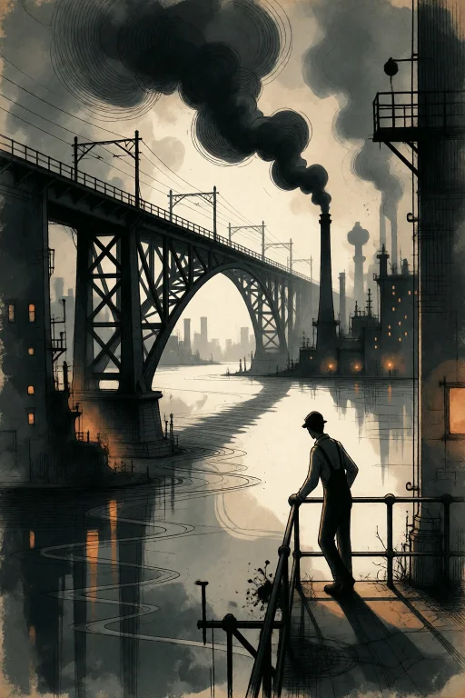 Strangedaal. Subject A Massive Iron Railway Bridge Spanning...